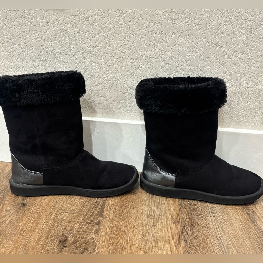 Black Faux Fur Women's Boots